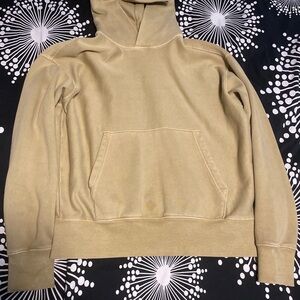 Men American Eagle Laidback Luxe Heavyweight Khaki Hoodie
